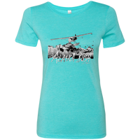 Premium Fitted Ladies' Triblend T-Shirt - Alaska Bush Grey Logo