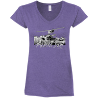 Premium Fitted Ladies' V Neck T-Shirt - Alaska Bush Grey Logo